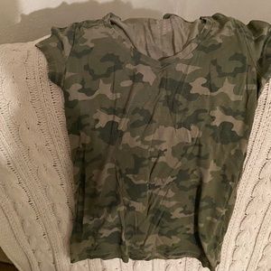 Camo V-Neck Tee